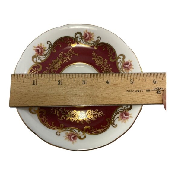 Paragon Pembroke Fine Bone China Teacup & Saucer Set Made in England Red & Gold - Picture 6 of 8